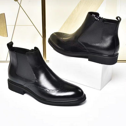 Bottes Sculptées en Cuir - Élégance, Lux et Confort