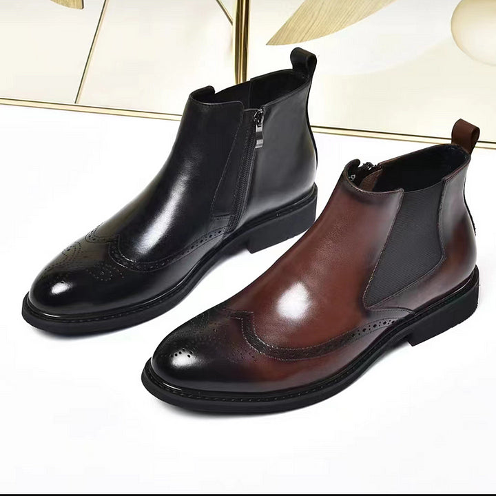 Bottes Sculptées en Cuir - Élégance, Lux et Confort