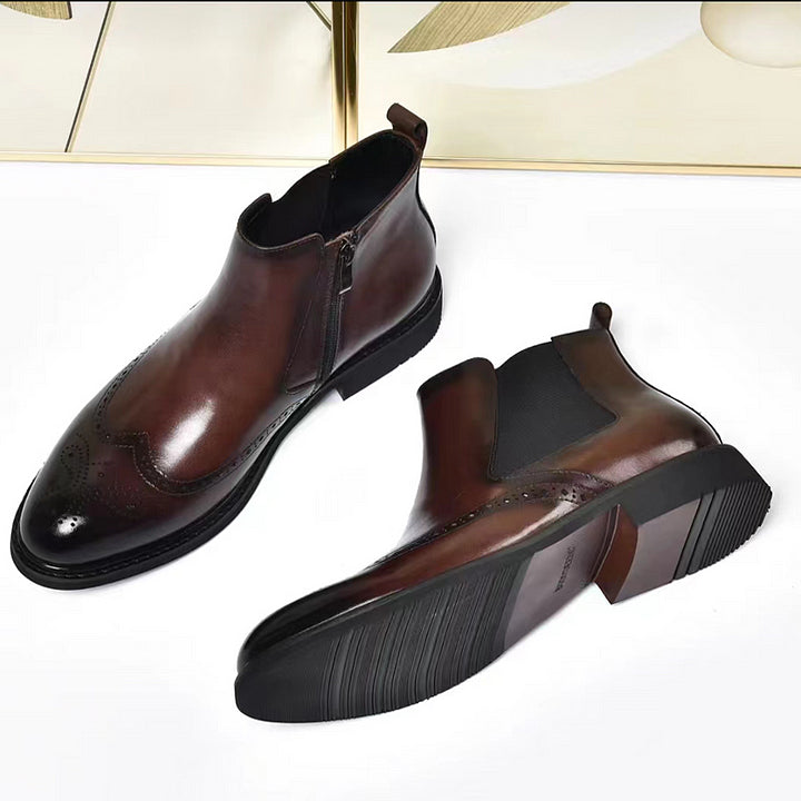 Bottes Sculptées en Cuir - Élégance, Lux et Confort