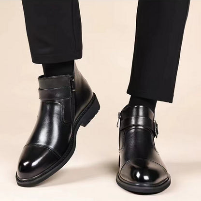 Bottes Habillées Chaudes en Cuir Pour Homme - Lux et Confort