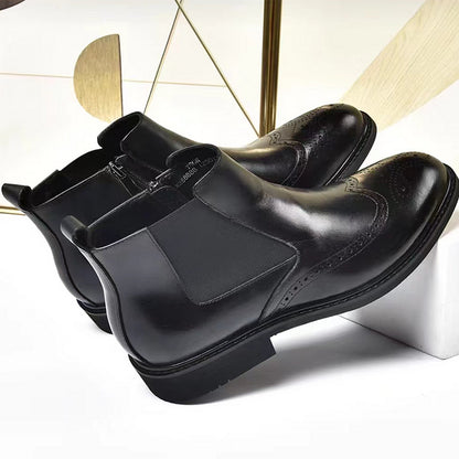 Bottes Sculptées en Cuir - Élégance, Lux et Confort