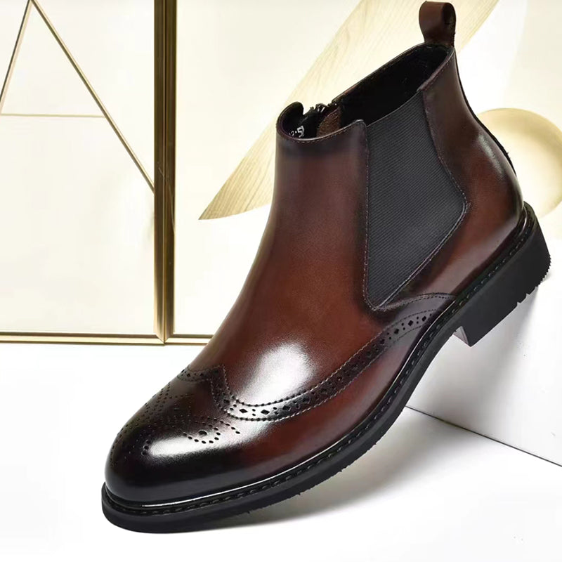 Bottes Sculptées en Cuir - Élégance, Lux et Confort