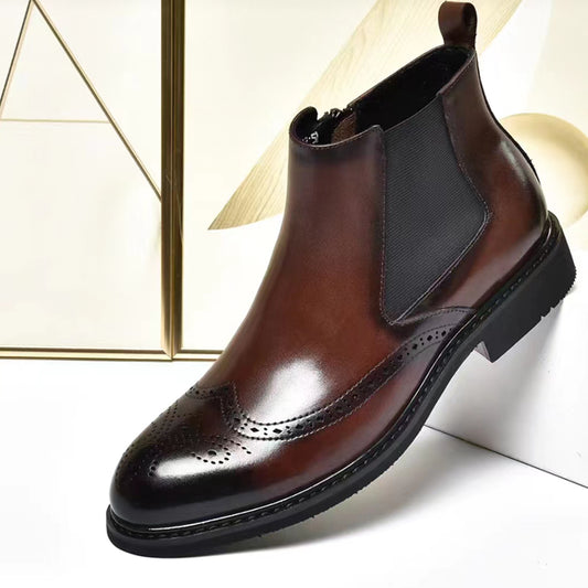 Bottes Sculptées en Cuir - Élégance, Lux et Confort