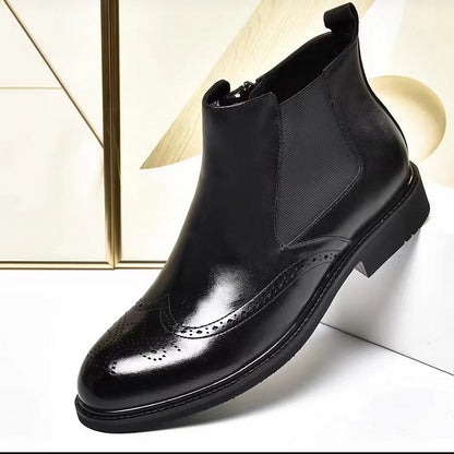 Bottes Sculptées en Cuir - Élégance, Lux et Confort